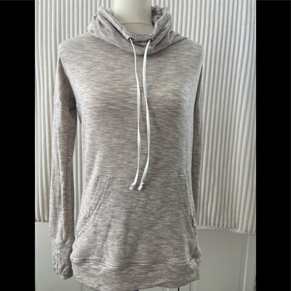 Athleta cowl/cinch neck very light sweatshirt.